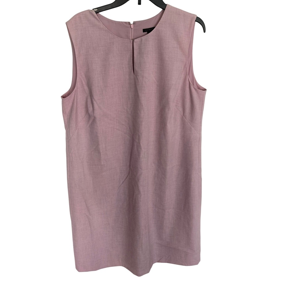 Ann Taylor Womens Pink Sleeveless Split Neck Shift Dress Career Size 16 NWT